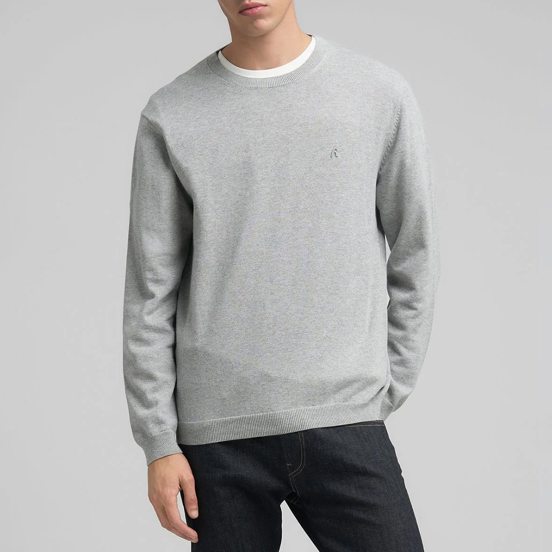 Replay Men's  Grey Crew Neck Cotton Jumper in Size L, BrandAlley