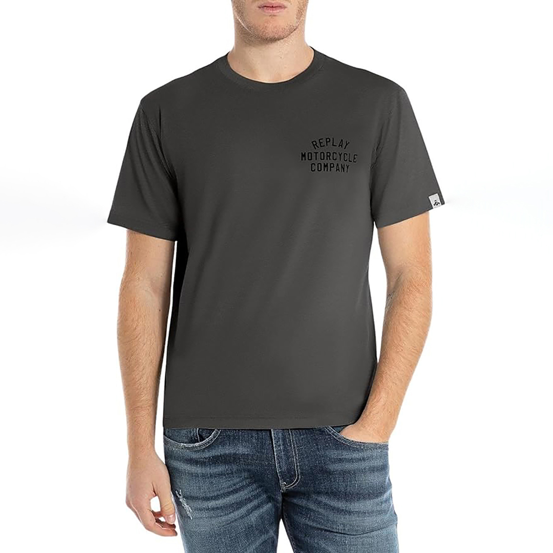 Replay Men's   Grey Classic Cotton T-Shirt in Size S, BrandAlley