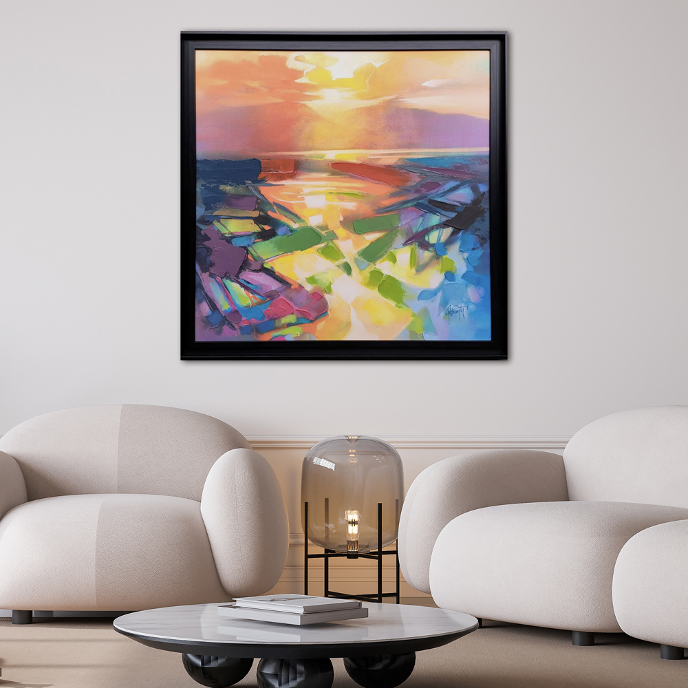 The Art Group     Scott Naismith 'Descending Light 1' 88X88cm Textured Framed Canvas , BrandAlley