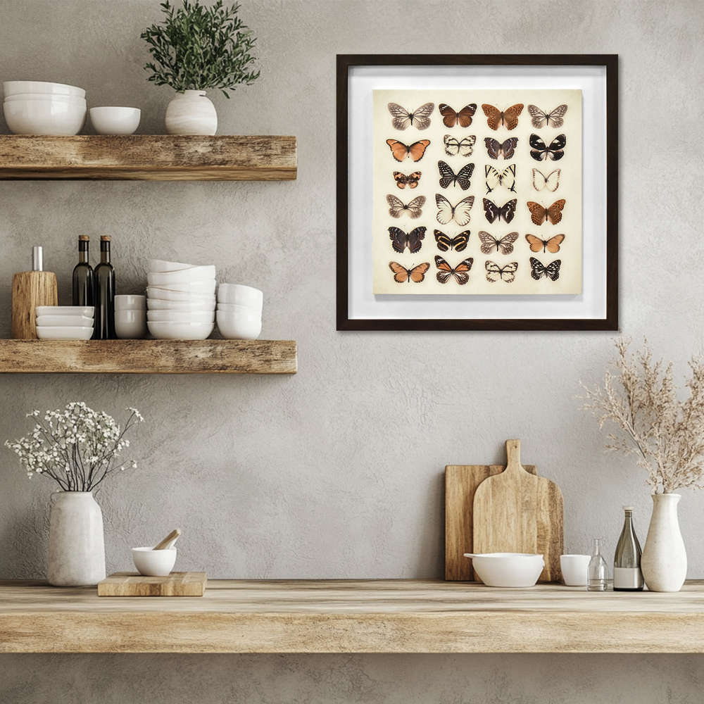 The Art Group     Ian Winstanley 'Butterfly Collection' 40X40cm Framed Wood Plaque , BrandAlley