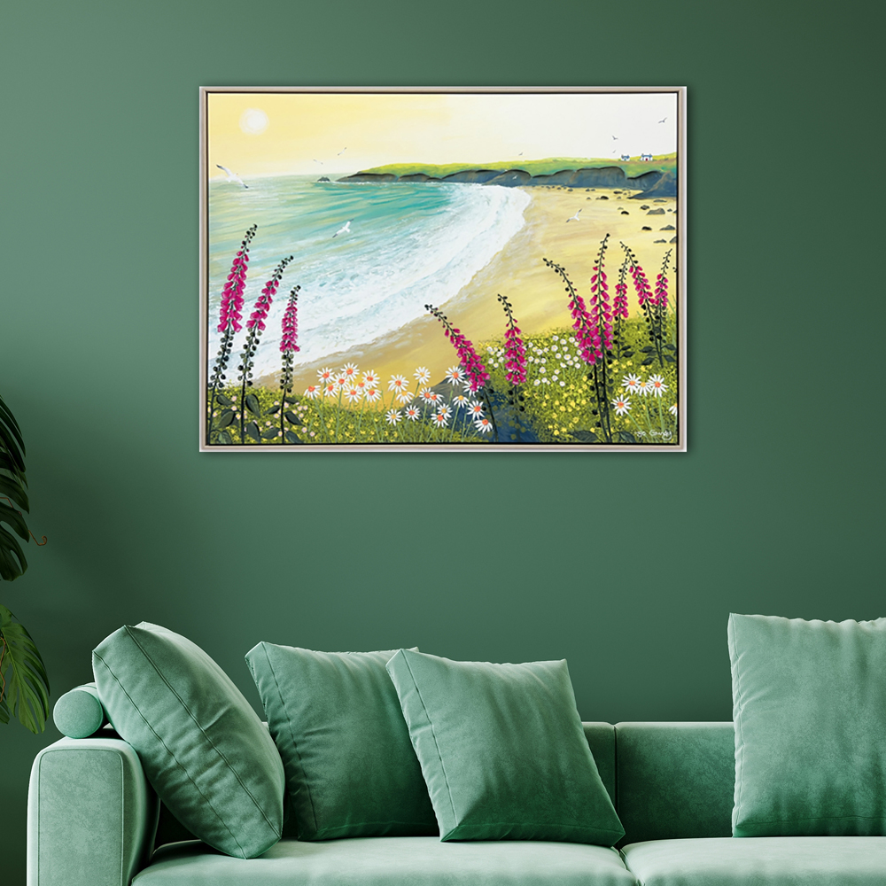The Art Group     Jo Grundy 'Dawn Over Foxglove Bay' 62X82cm Textured Framed Canvas , BrandAlley