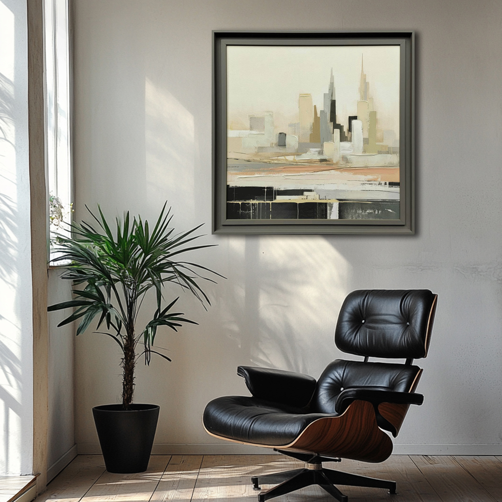 The Art Group   Irena Orlov 'Colored Urban City II' 68x68cm Textured Framed Print , BrandAlley