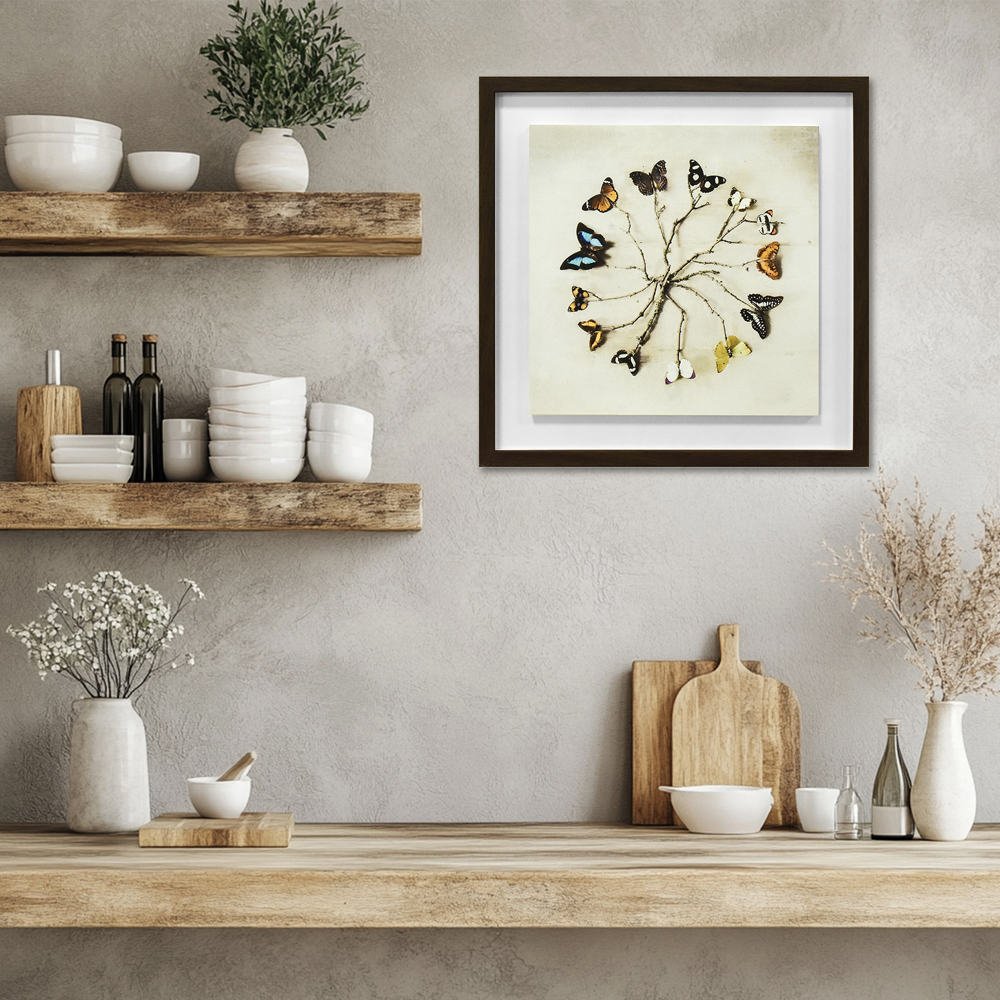 The Art Group     Ian Winstanley 'Butterfly Harmony' 40X40cm Framed Wood Plaque , BrandAlley