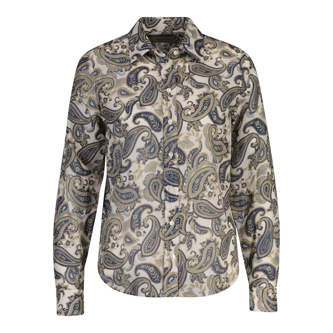 Gant Women's   Blue Brown Persian Print Shirt in Size 12, BrandAlley