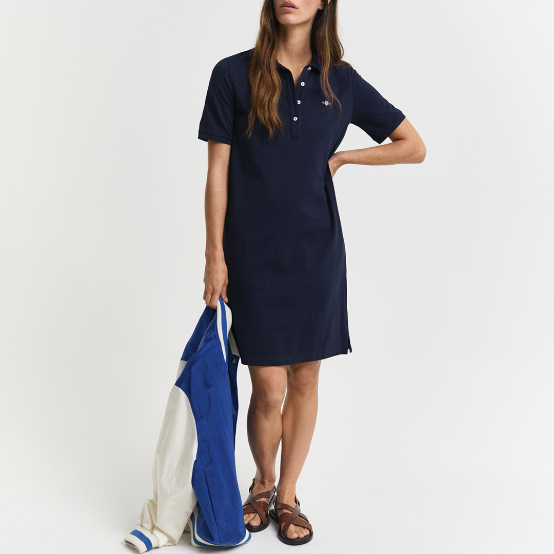 Gant Women's  Navy Pique Polo Dress in Size XS, BrandAlley