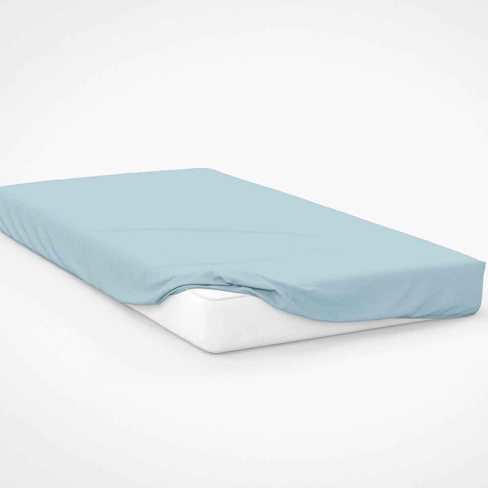 Belledorm    Blue 100% Brushed Cotton Double Fitted Sheet 12" Depth in Size Double, BrandAlley