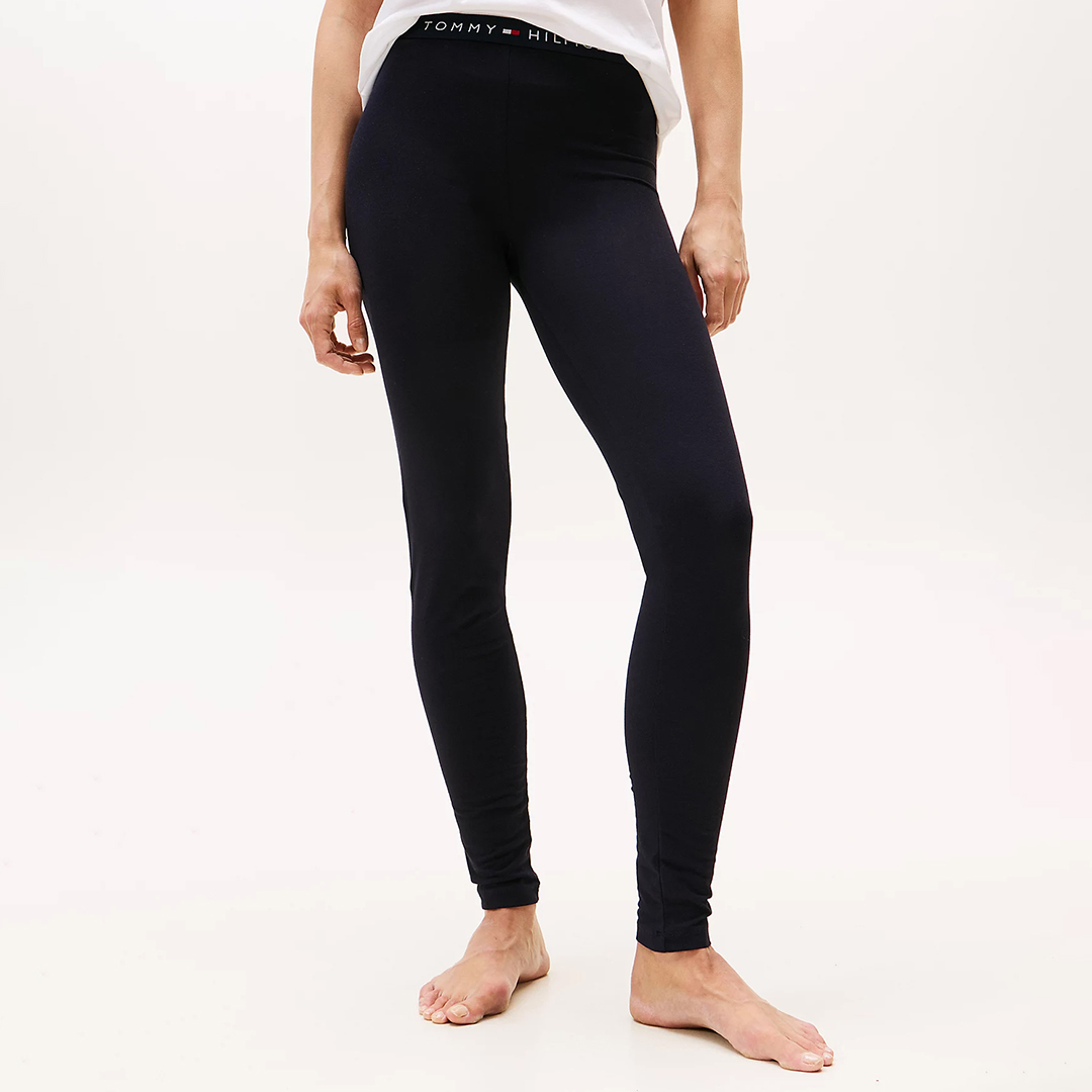 Tommy Hilfiger Women's  Blue Logo Waistband Full Length Leggings in Size S, BrandAlley