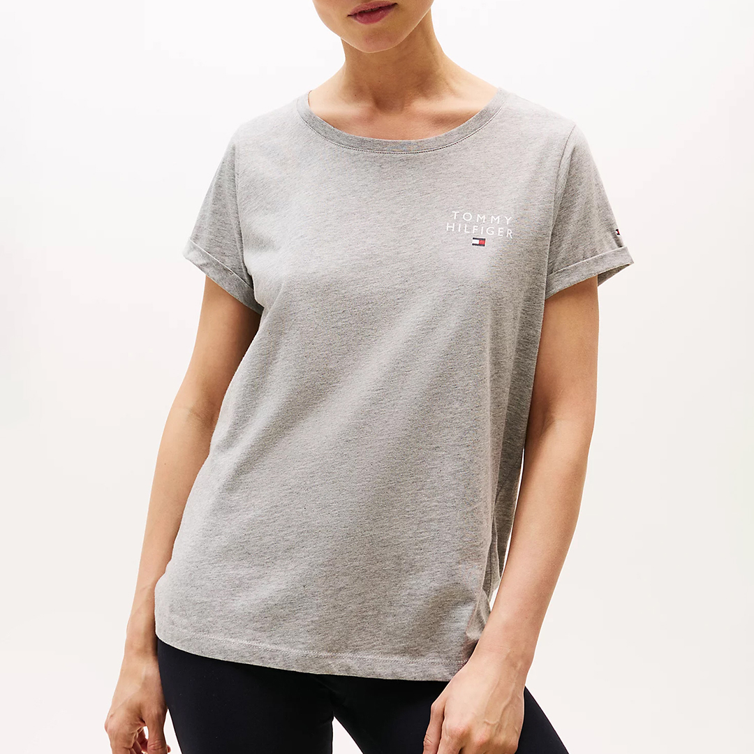 Tommy Hilfiger Women's  Grey Original Logo Lounge T-Shirt in Size M, BrandAlley
