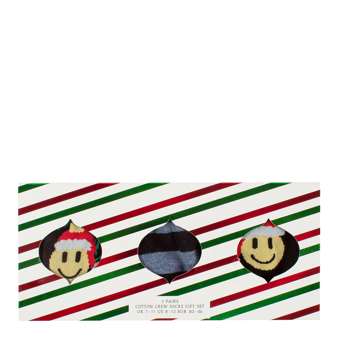 Wild Feet Men's  Christmas 3 Socks Pack Gift Box in Size 3, BrandAlley