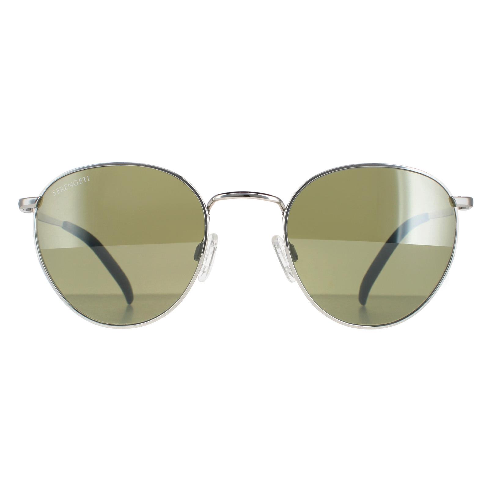 Serengeti Men's  Sunglasses Hamel 8927 Shiny Silver Mineral Polarized 555nm , BrandAlley