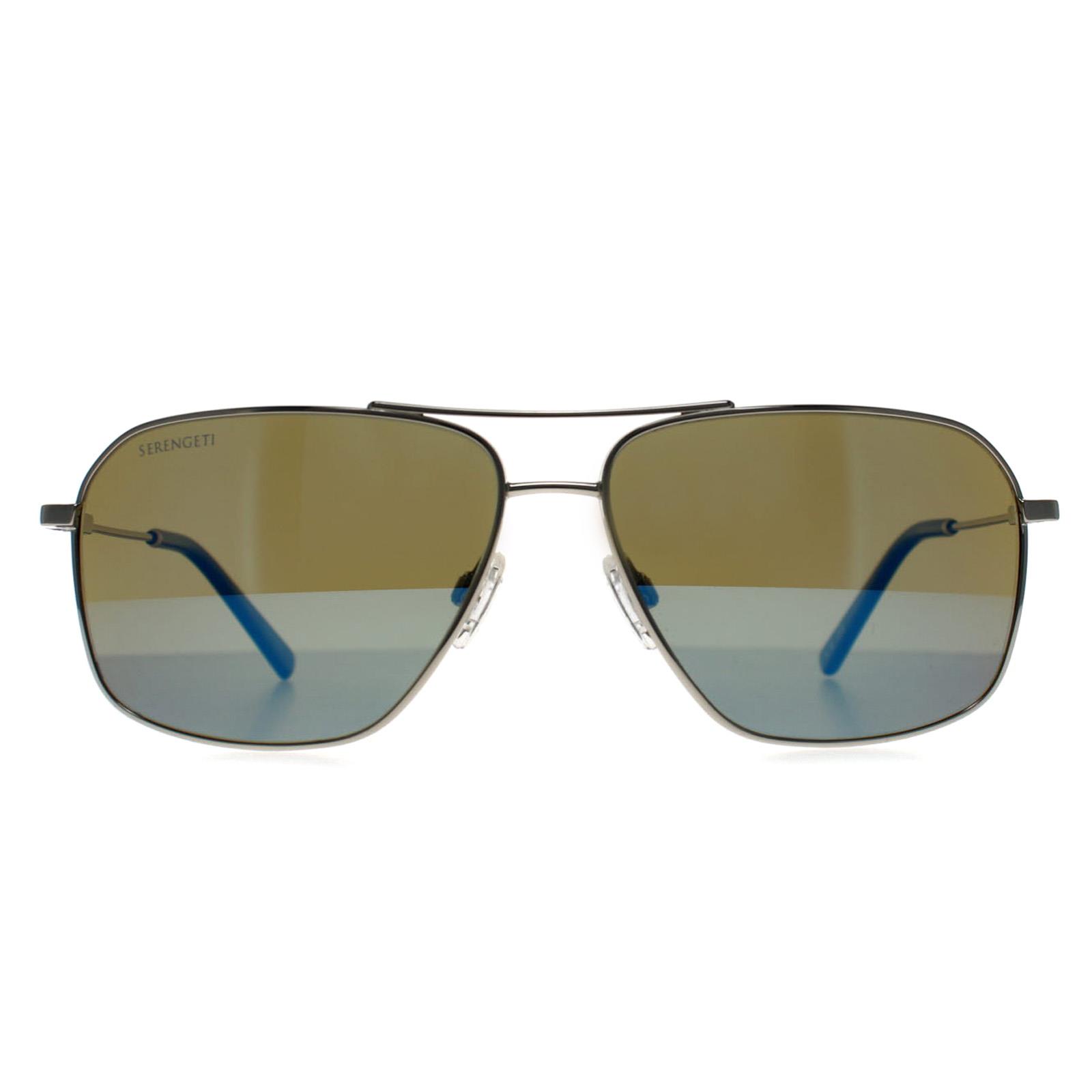 Serengeti Men's  Sunglasses Dorwinn SS578002 Shiny Silver Mineral Polarized 555nm Blue Photochromic , BrandAlley