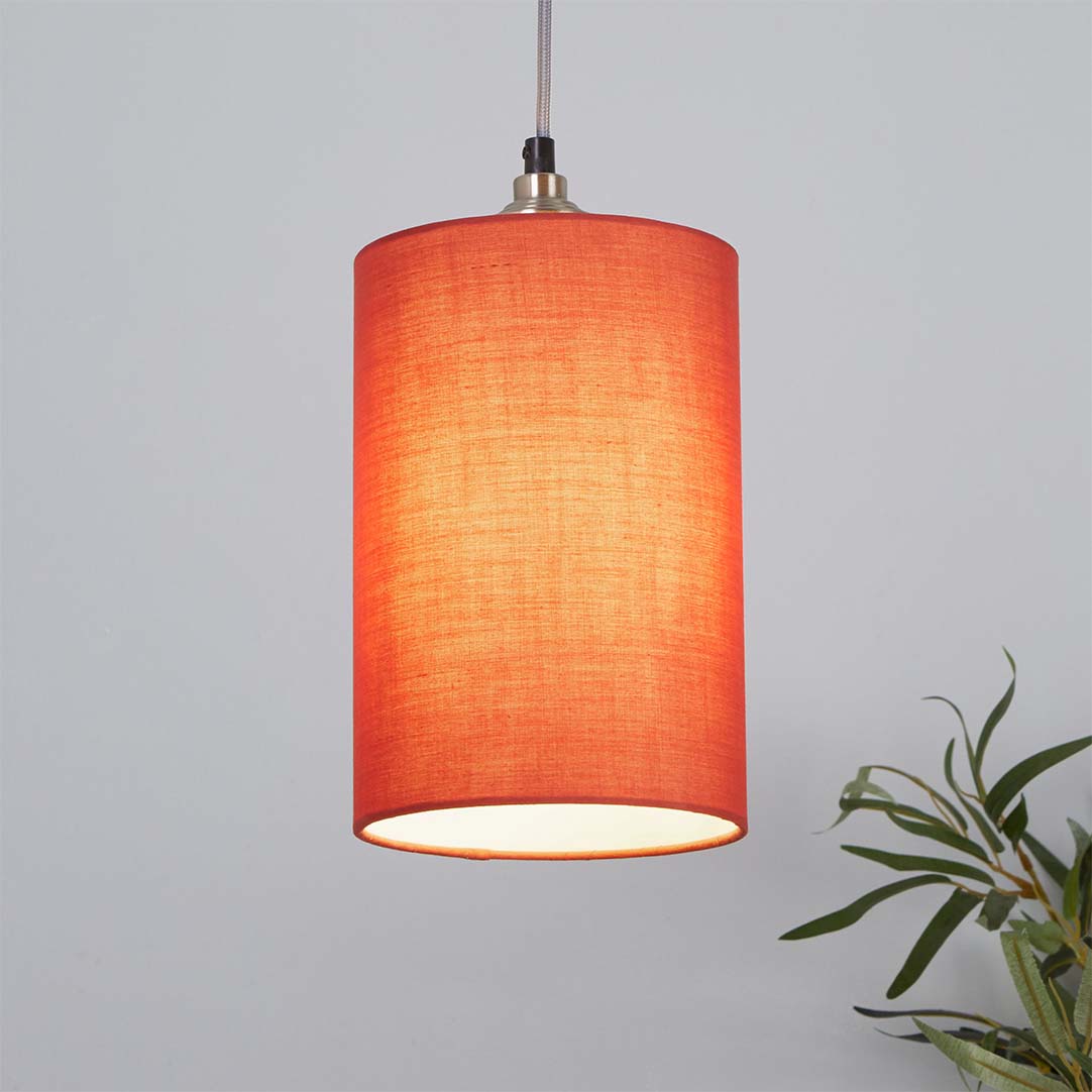 Searchlight    Orange Cylinder Shade 16Cm Terracotta , BrandAlley
