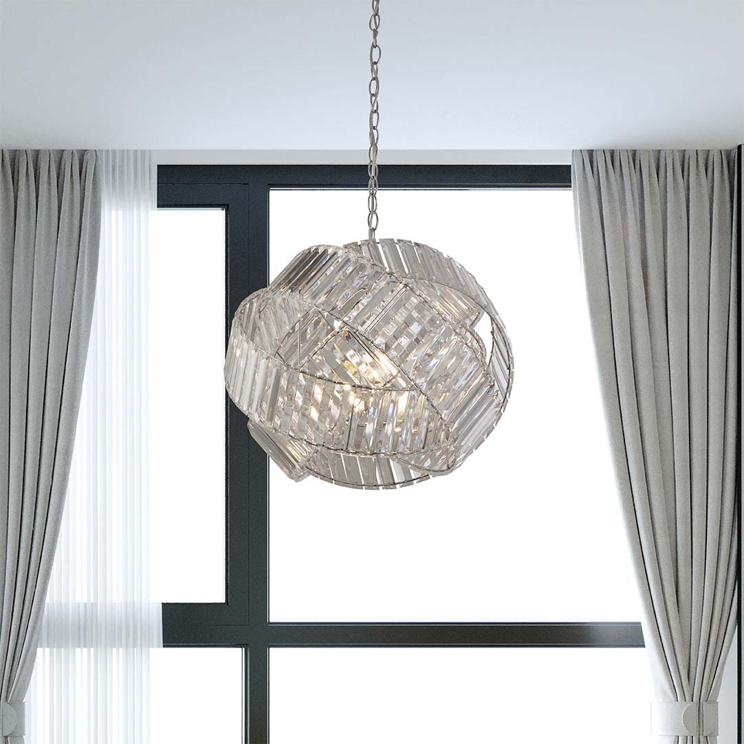 Searchlight    Silver 4 Band Venetian Pendant , BrandAlley