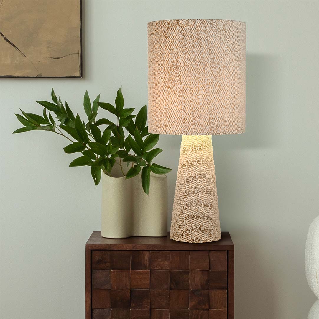 Searchlight    Cream Boucle Table Lamp , BrandAlley