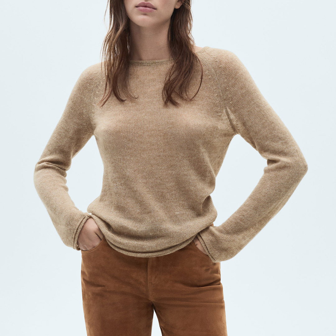 Mango Women's  Camel Boat Neck Jumper in Size XS, BrandAlley