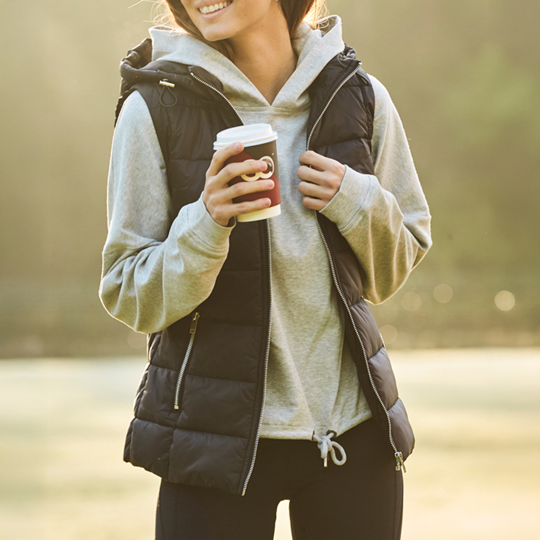 SOSANDAR Black Padded Gilet With Zip Pockets & Hood – Size 8 SOSANDAR Black Padded Gilet With Zip Pockets & Hood – Size 8