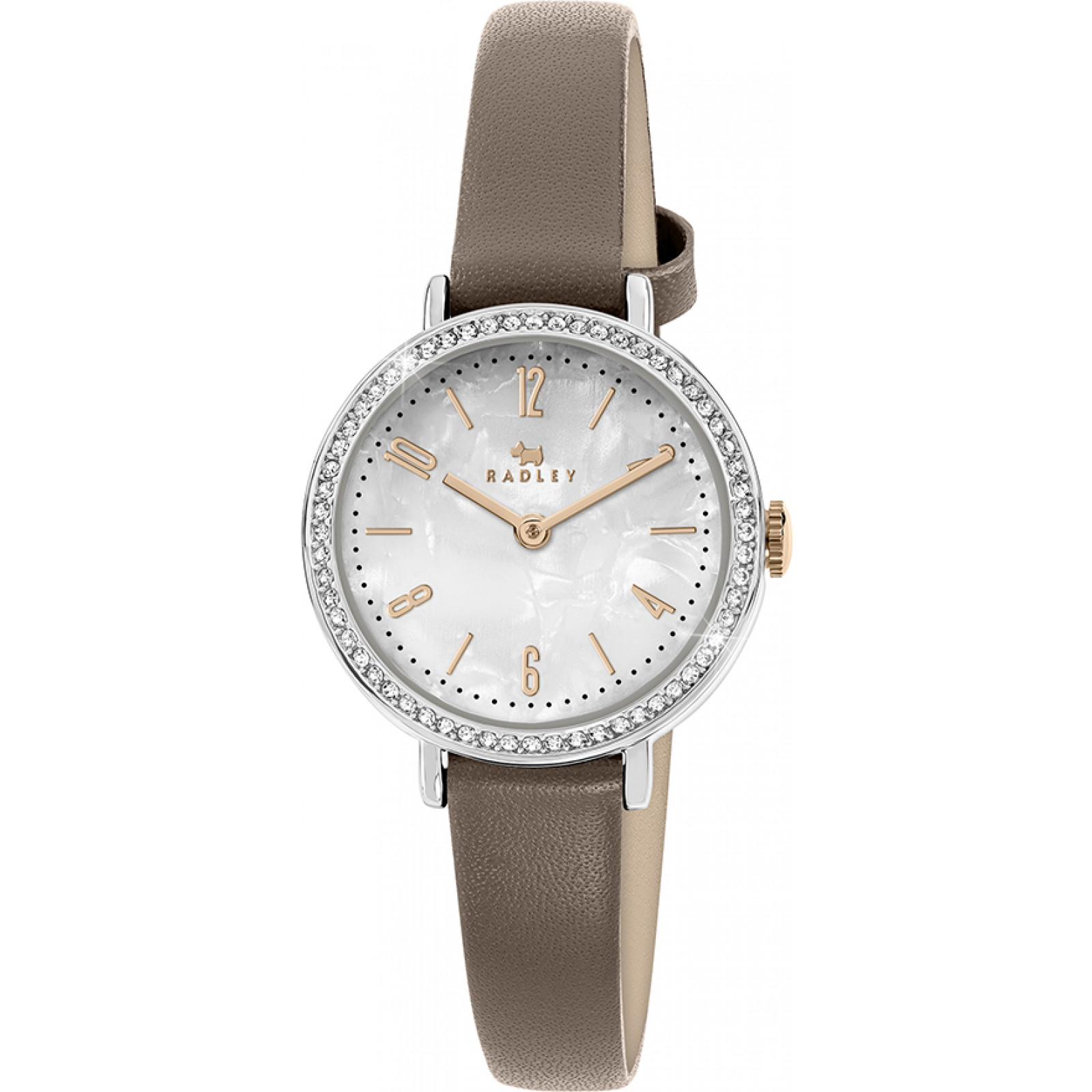Radley Women's   Beige Stone Set Coffee Leather Watch in Size 17.5, BrandAlley