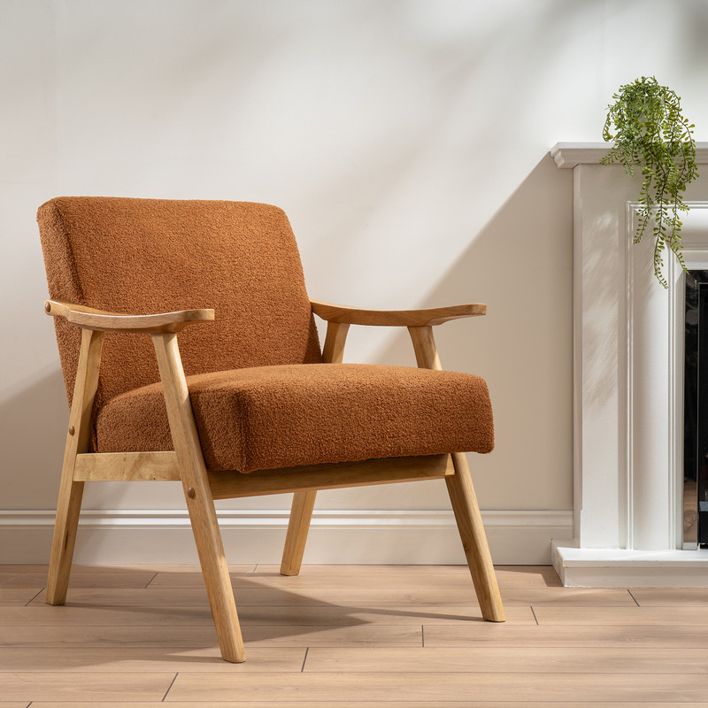 Scottish Everlastings   Caramel Boucle Chair (Flat Arms) , BrandAlley