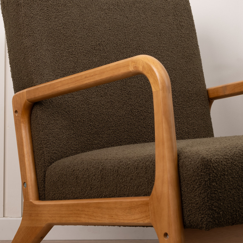 Scottish Everlastings    Green Boucle Chair (Curved Arms) , BrandAlley