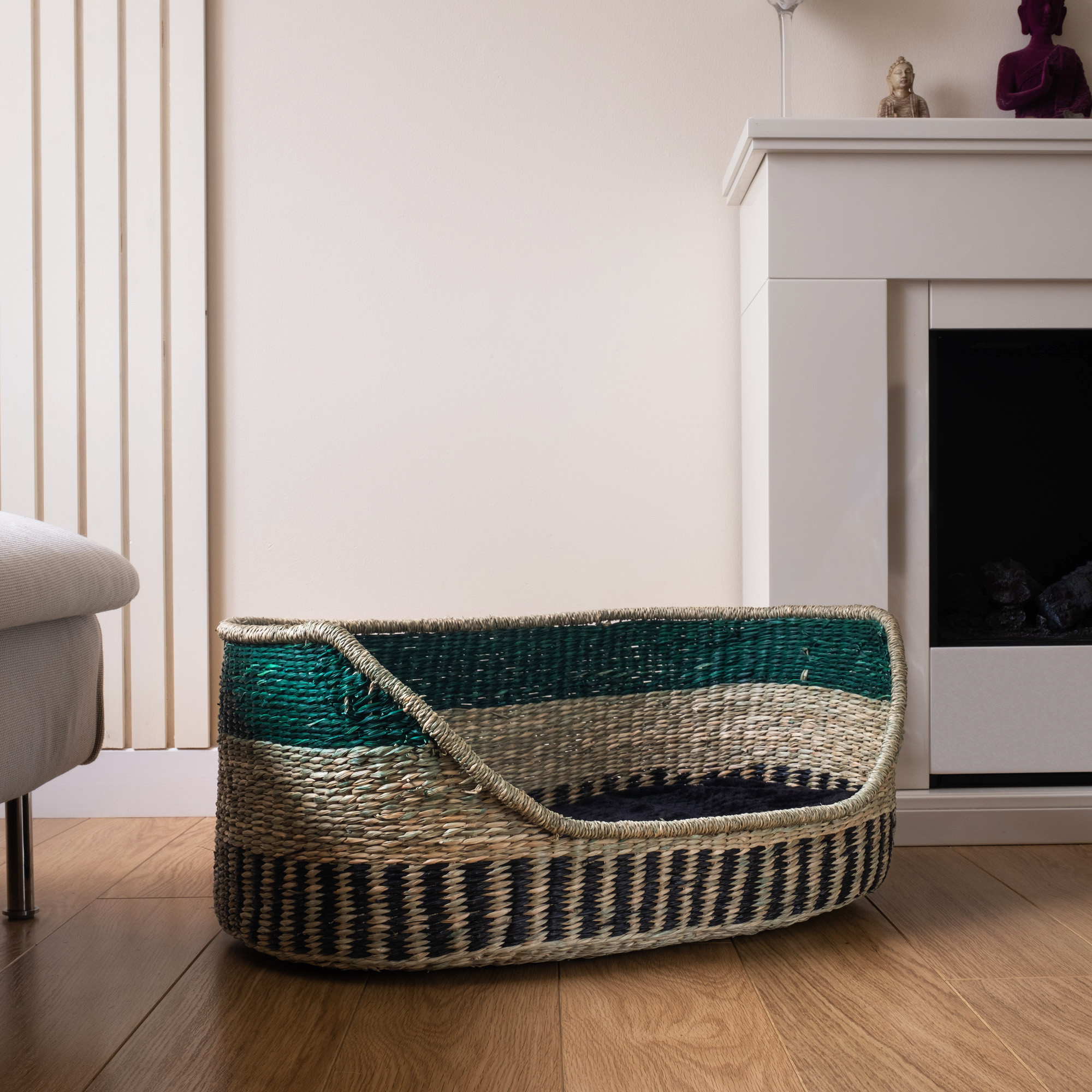 Scottish Everlastings   Green Trim Seagrass Pet Bed Small And Mat , BrandAlley