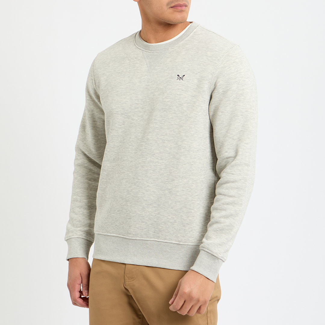 Crew Clothing Men's   Grey Logo Crew Neck Sweatshirt in Size XL, BrandAlley