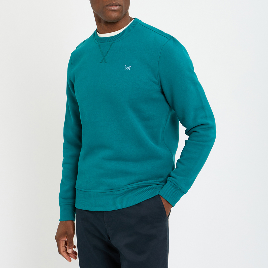 Crew Clothing Men's  Shade Spruce Logo Crew Sweatshirt in Size XL, BrandAlley