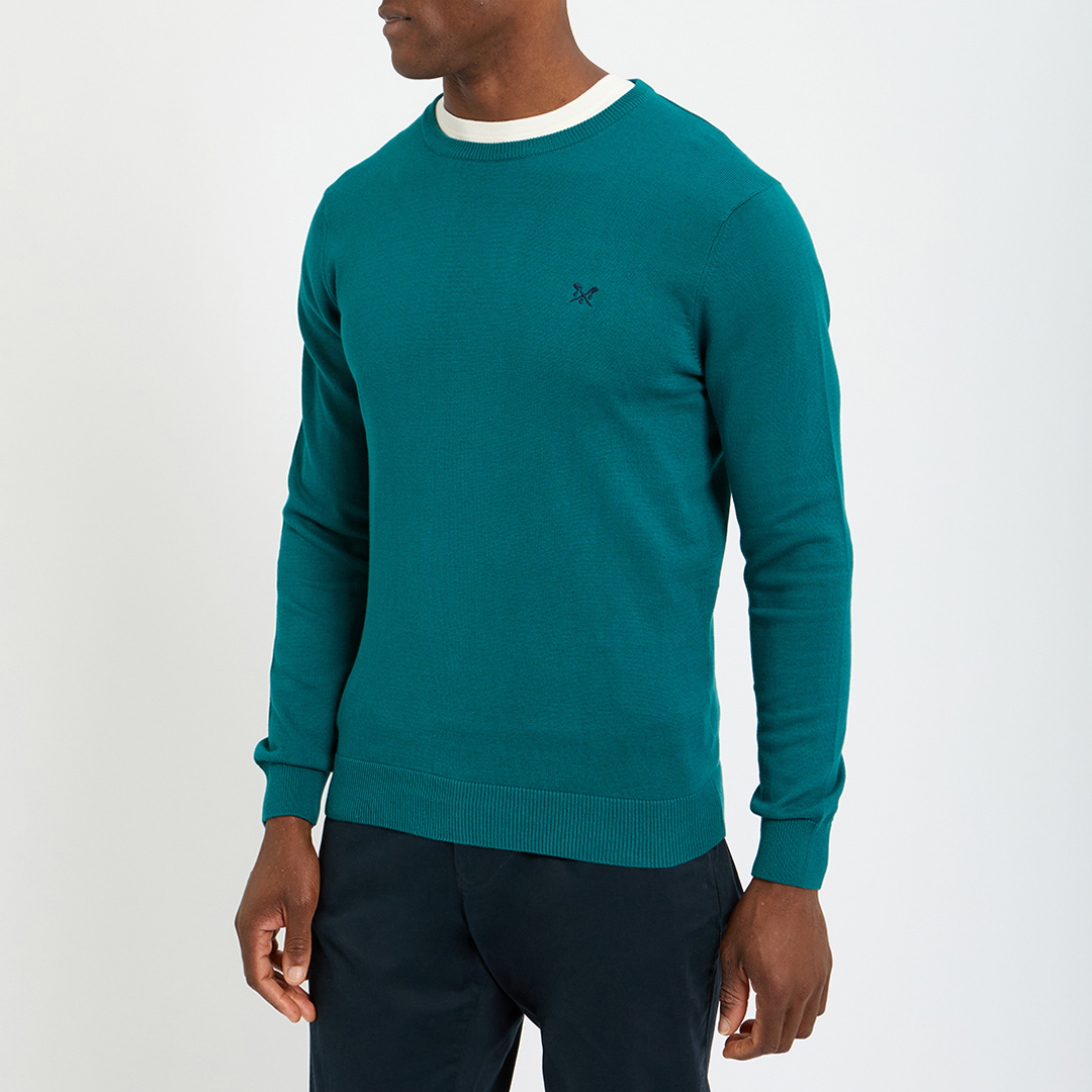 Crew Clothing Men's  Shade Spruce Crew Logo Jumper in Size XL, BrandAlley