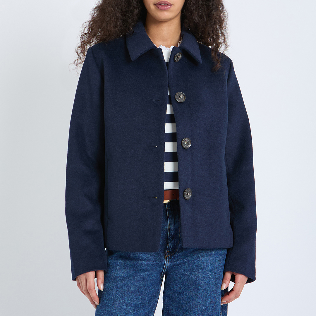 Crew Clothing Women's   Navy Wool Blend Smart Jacket in Size 10, BrandAlley