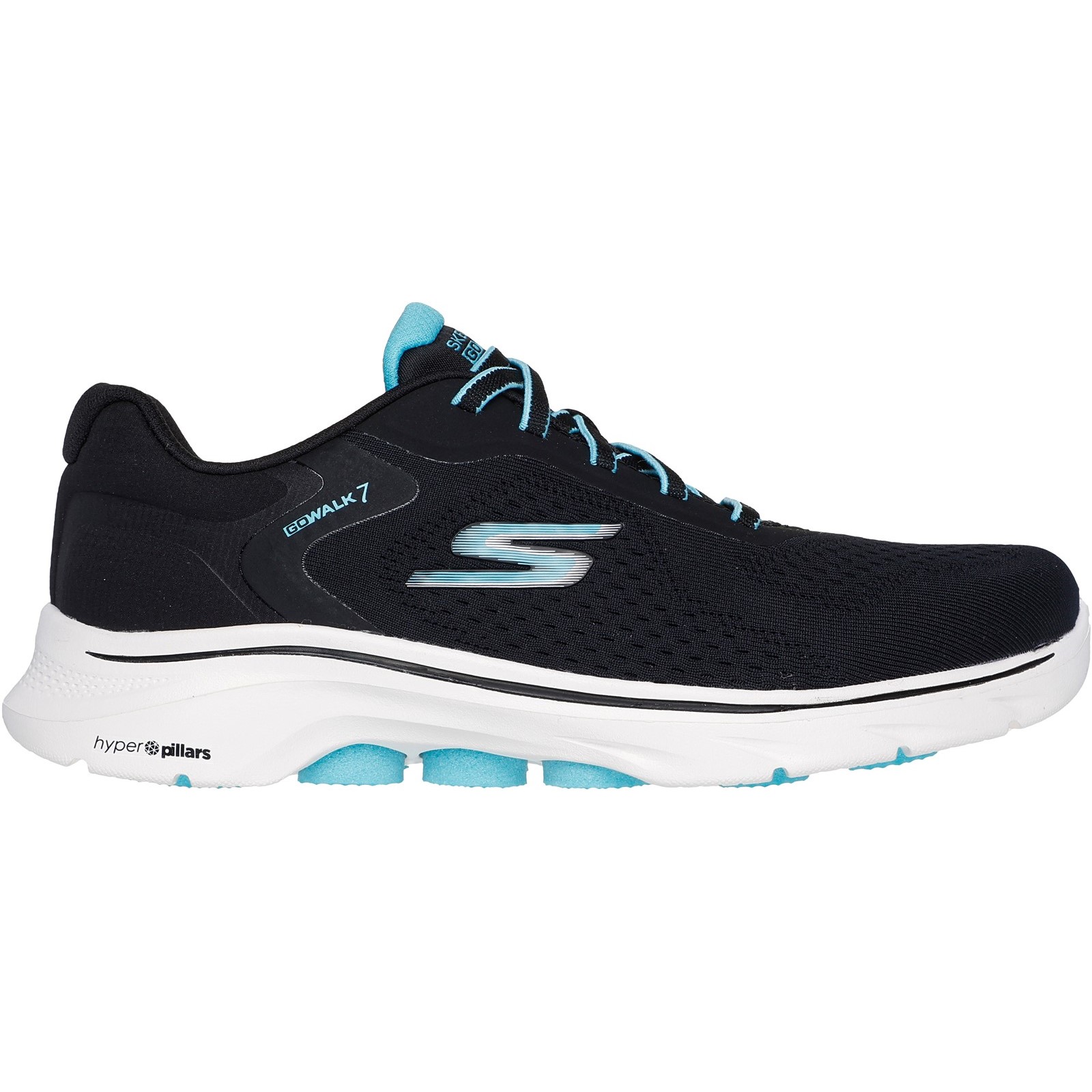 Skechers Women's  Black GO WALK 7 - Cosmic Waves Trainers in Size 8, BrandAlley