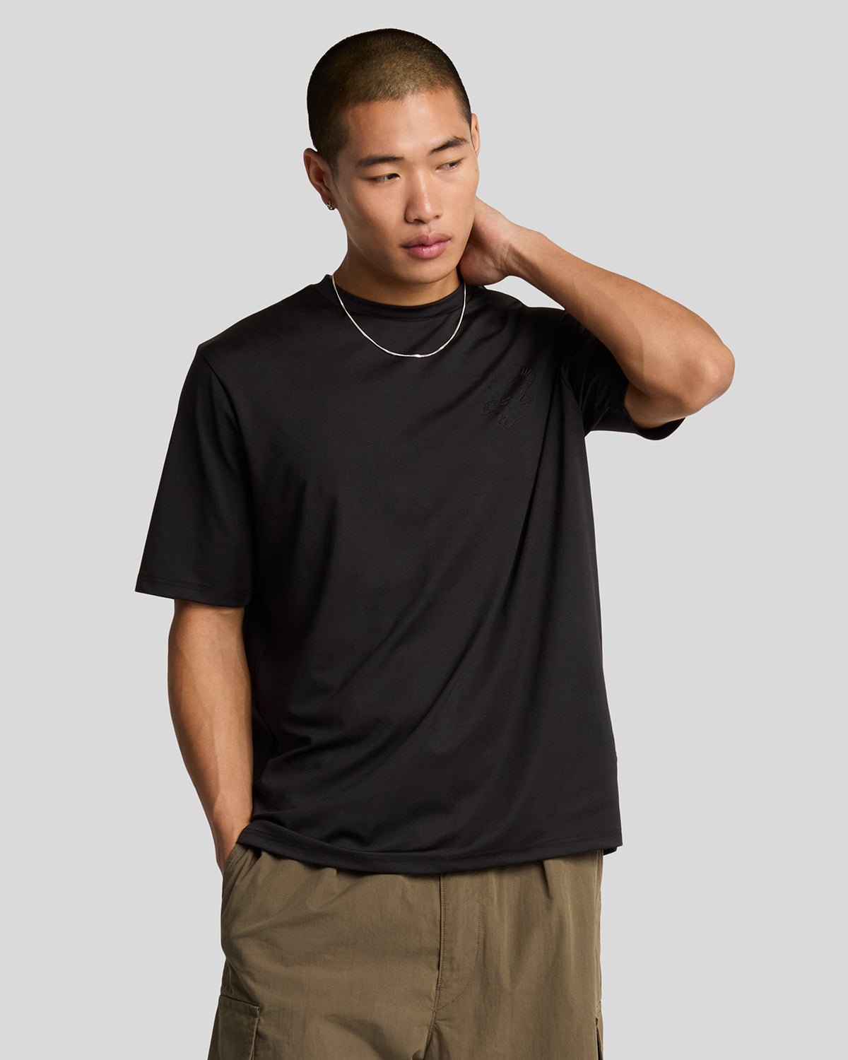Lyle & Scott Men's   Black Panelled Neoprene T-Shirt in Size S, BrandAlley