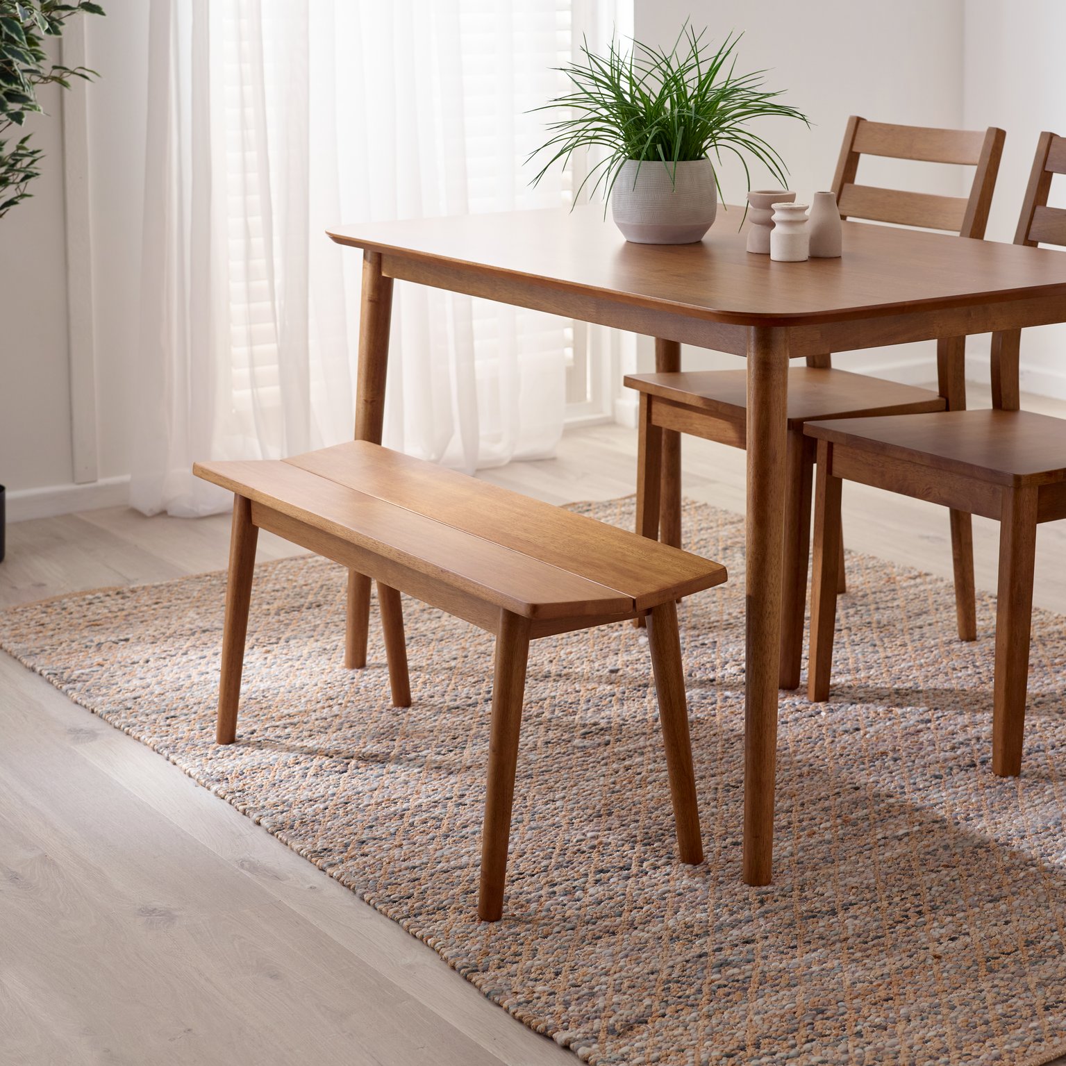 Furniturebox   Lynton Walnut Effect Solid Wood Small Dining Bench , BrandAlley