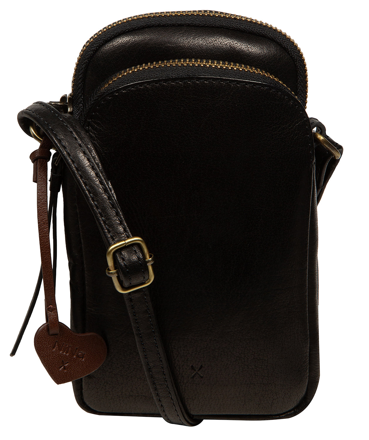 NiNa Amora Women's   Black 'Akia' Leather Cross Body Phone Bag , BrandAlley
