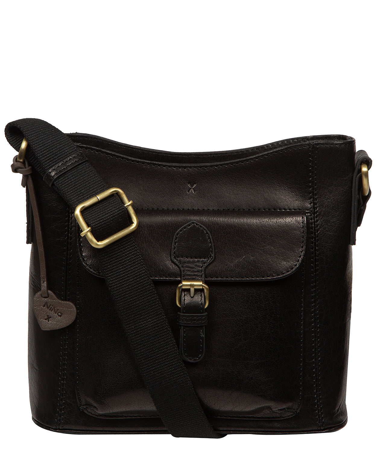 NiNa Amora Women's   Black 'Massima' Leather Cross Body Bag , BrandAlley