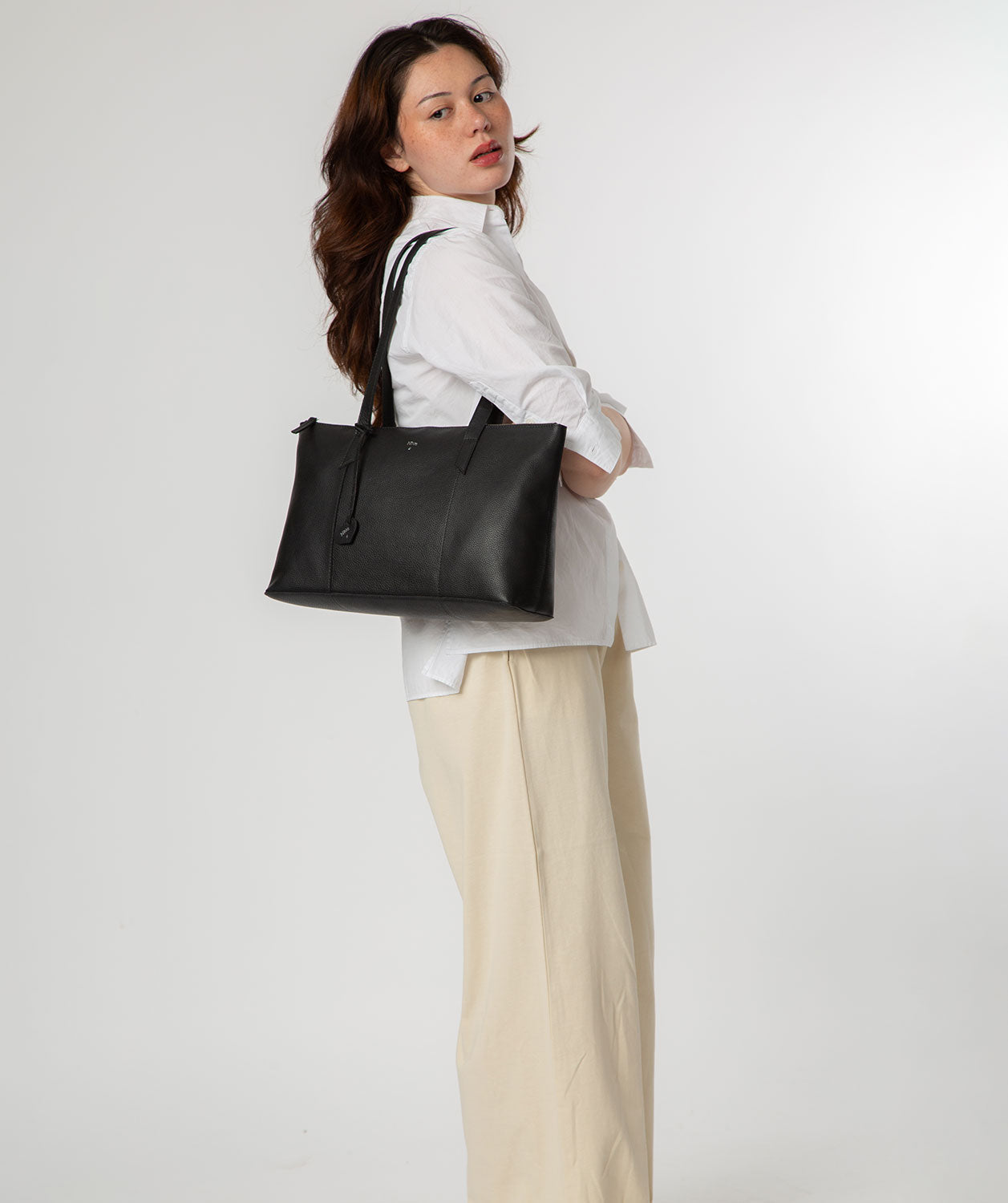 NiNa Amora Women's  'Maria' Black Leather Tote Bag , BrandAlley
