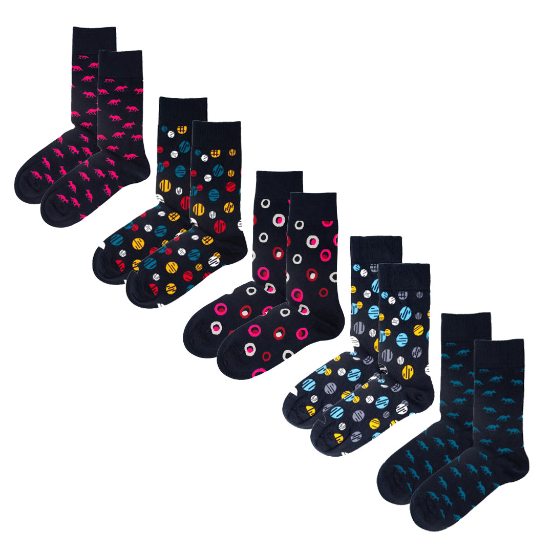 JEMSOX Men's    Spot The Fox - 5 Pack -Design  Soft Cotton Socks in Size 7/11, BrandAlley