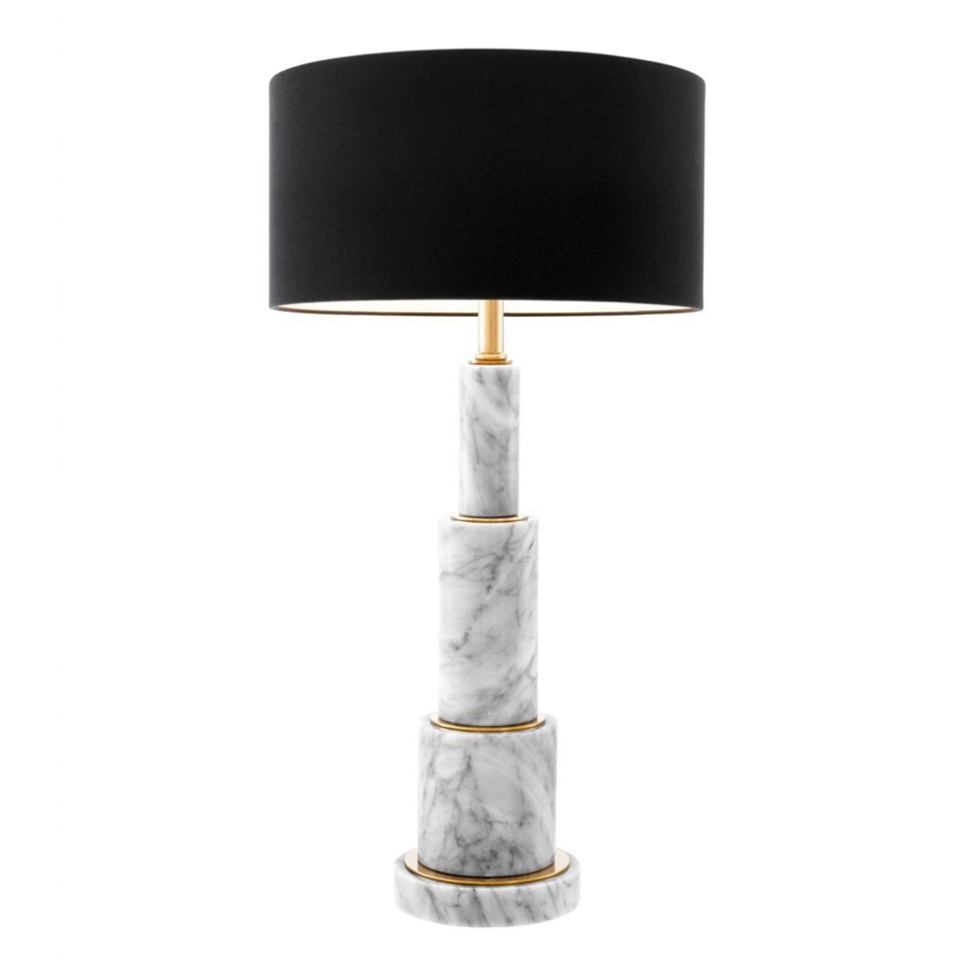 Eichholtz   Dax Gold Finish White Marble Table Lamp, BrandAlley