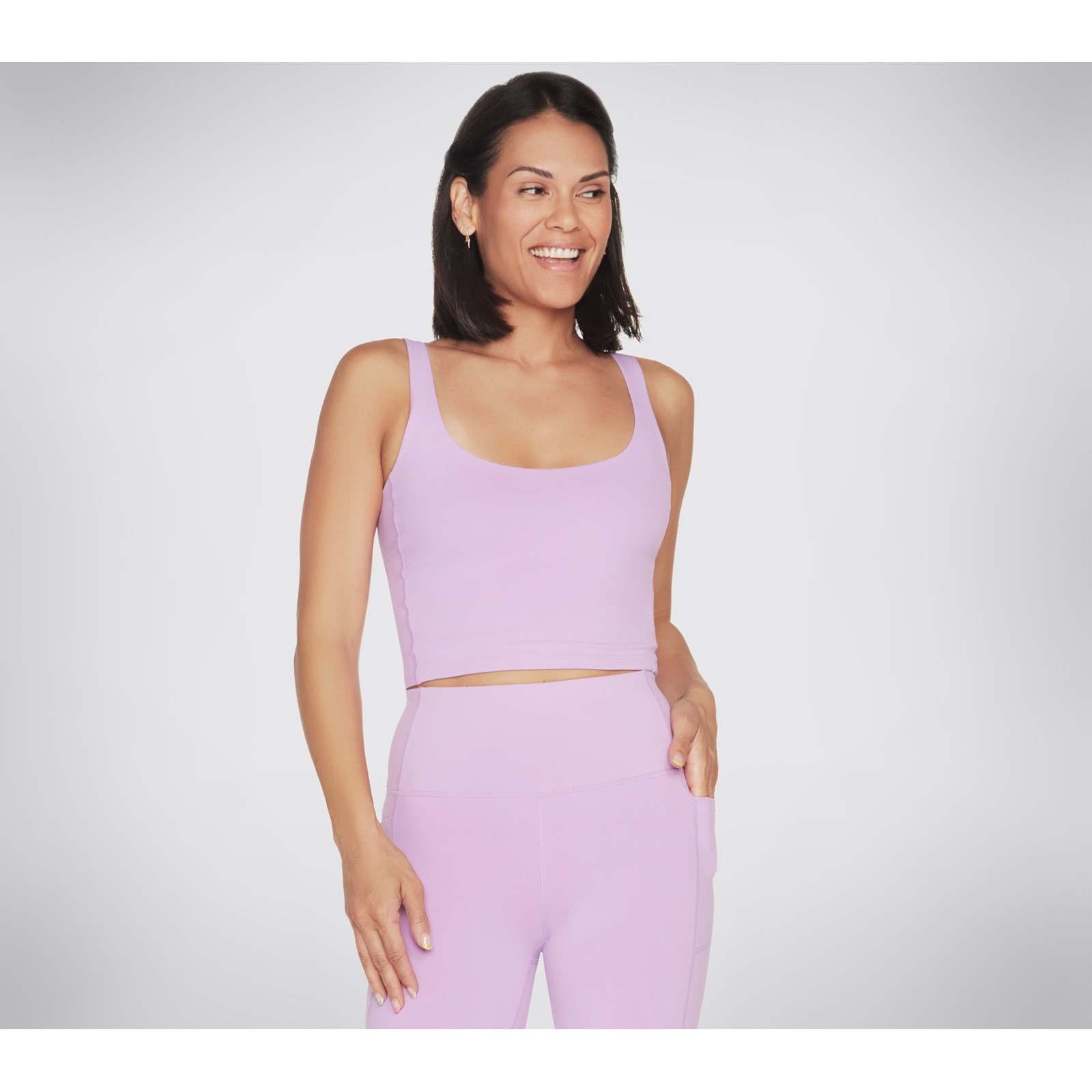 Skechers Women's   Purple Goflex Joy Longline Bra in Size L, BrandAlley