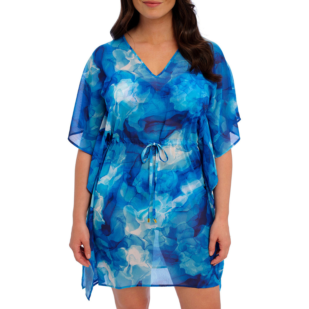 Fantasie Blue Saunton Sands Kaftan - Size M