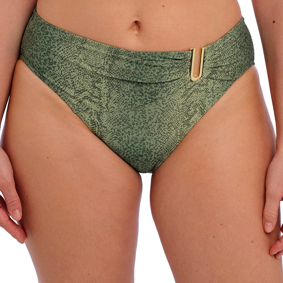 Fantasie Women's   Green Maya Bay Mid Rise Bikini Brief in Size S, BrandAlley