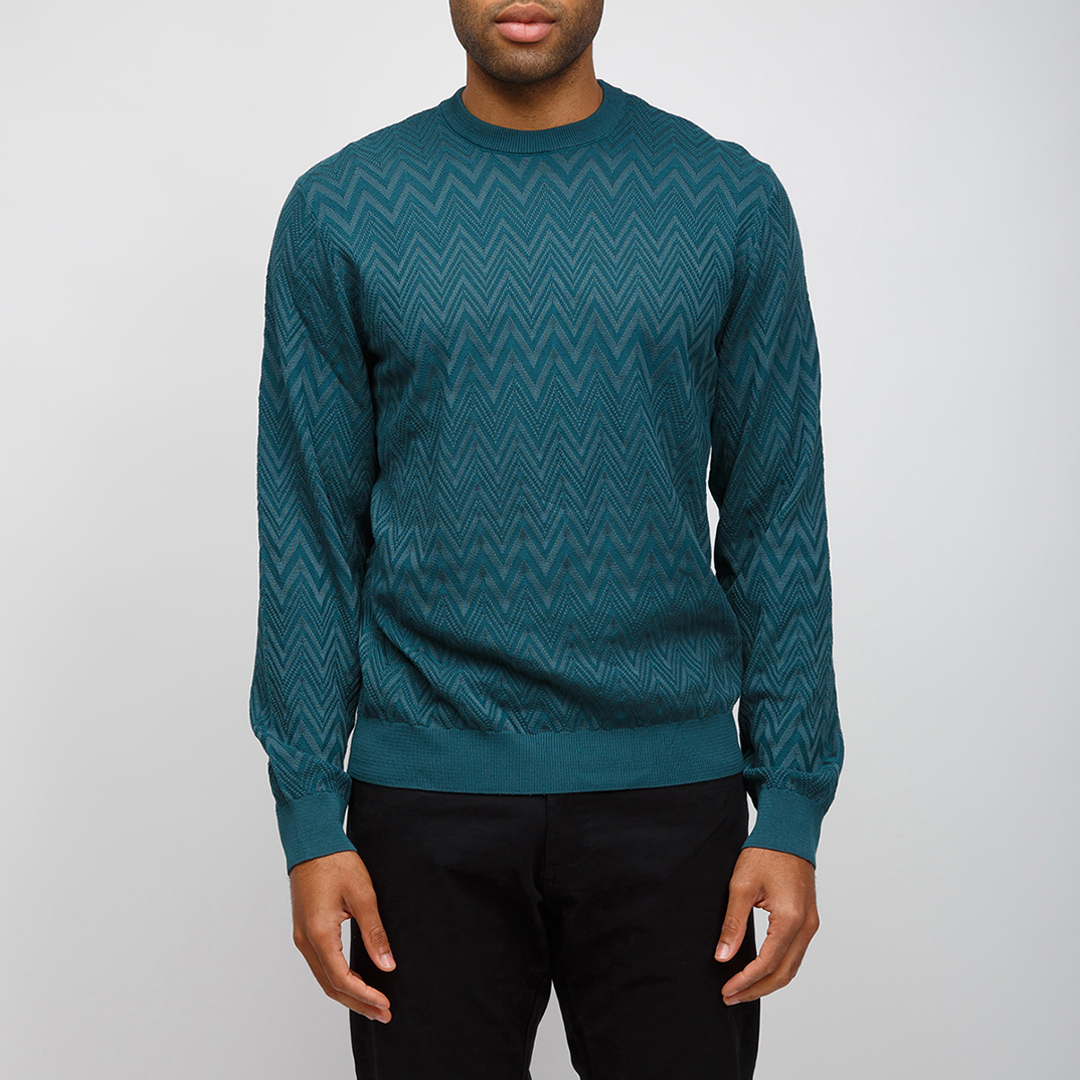 M Missoni Men's   Green Zig Zag Jumper in Size L, BrandAlley