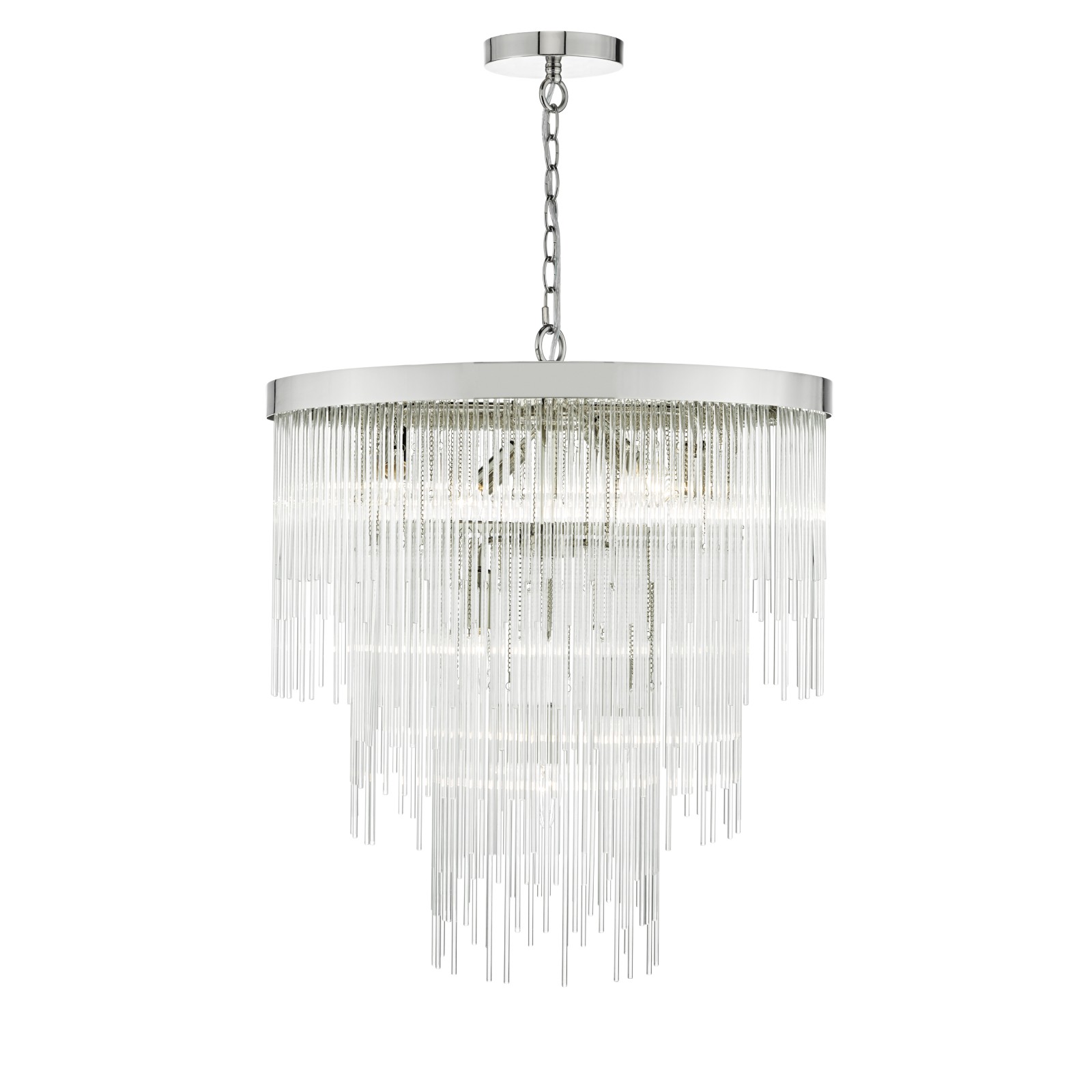 The Lighting Studio   Isla 7lt Pendant Polished Chrome & Clear Glass Rods in Size 550, BrandAlley