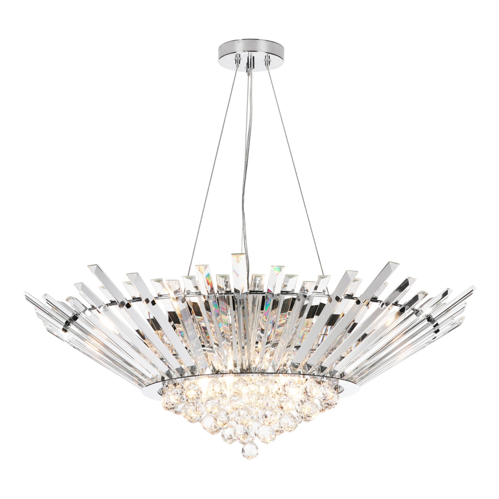 The Lighting Studio   Nimbus 9 Light Chandelier Crystal and Polished Chrome in Size 9, BrandAlley