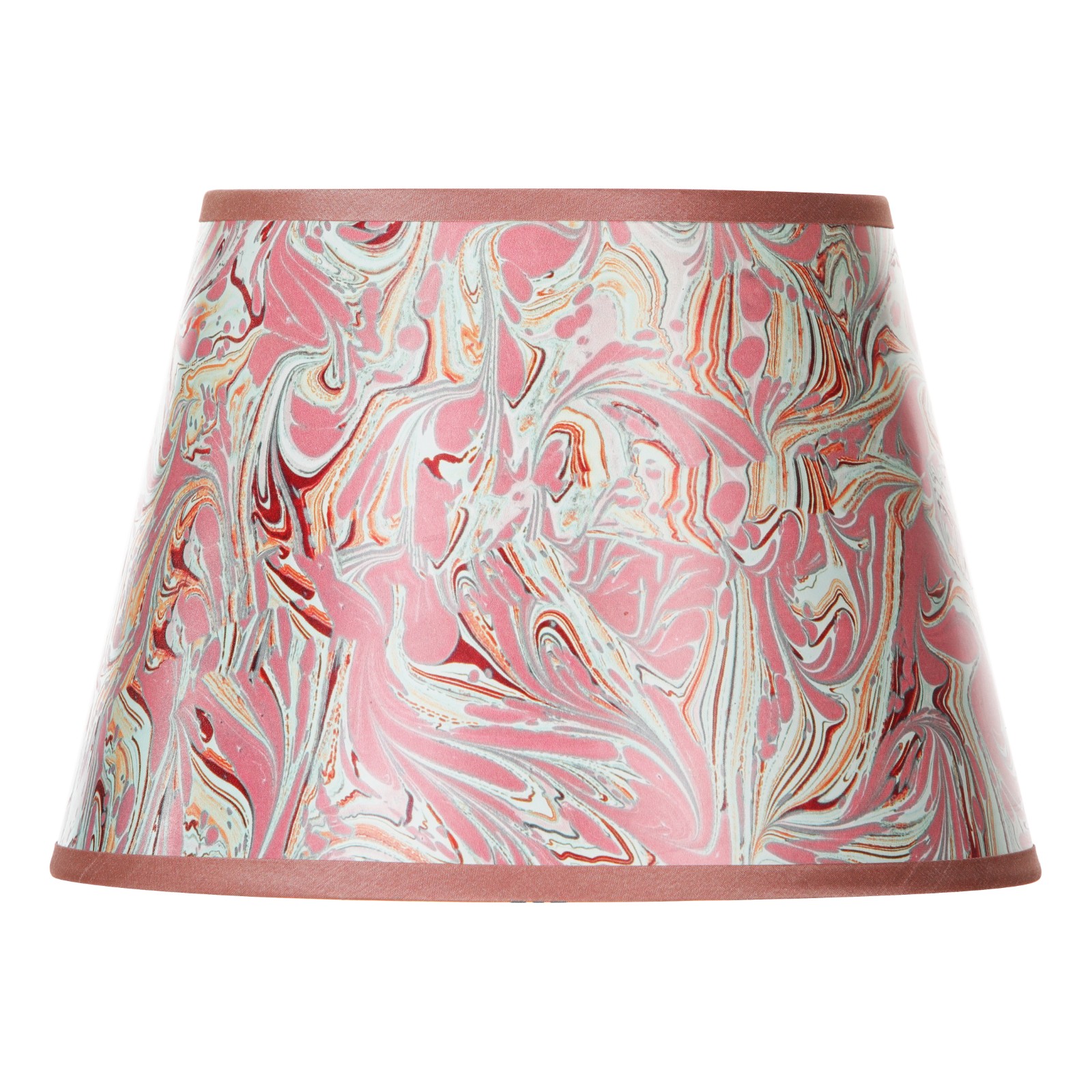 The Lighting Studio     Frida Red Marble Pattern Tapered Drum Shade 26Cm in Size 26cm, BrandAlley