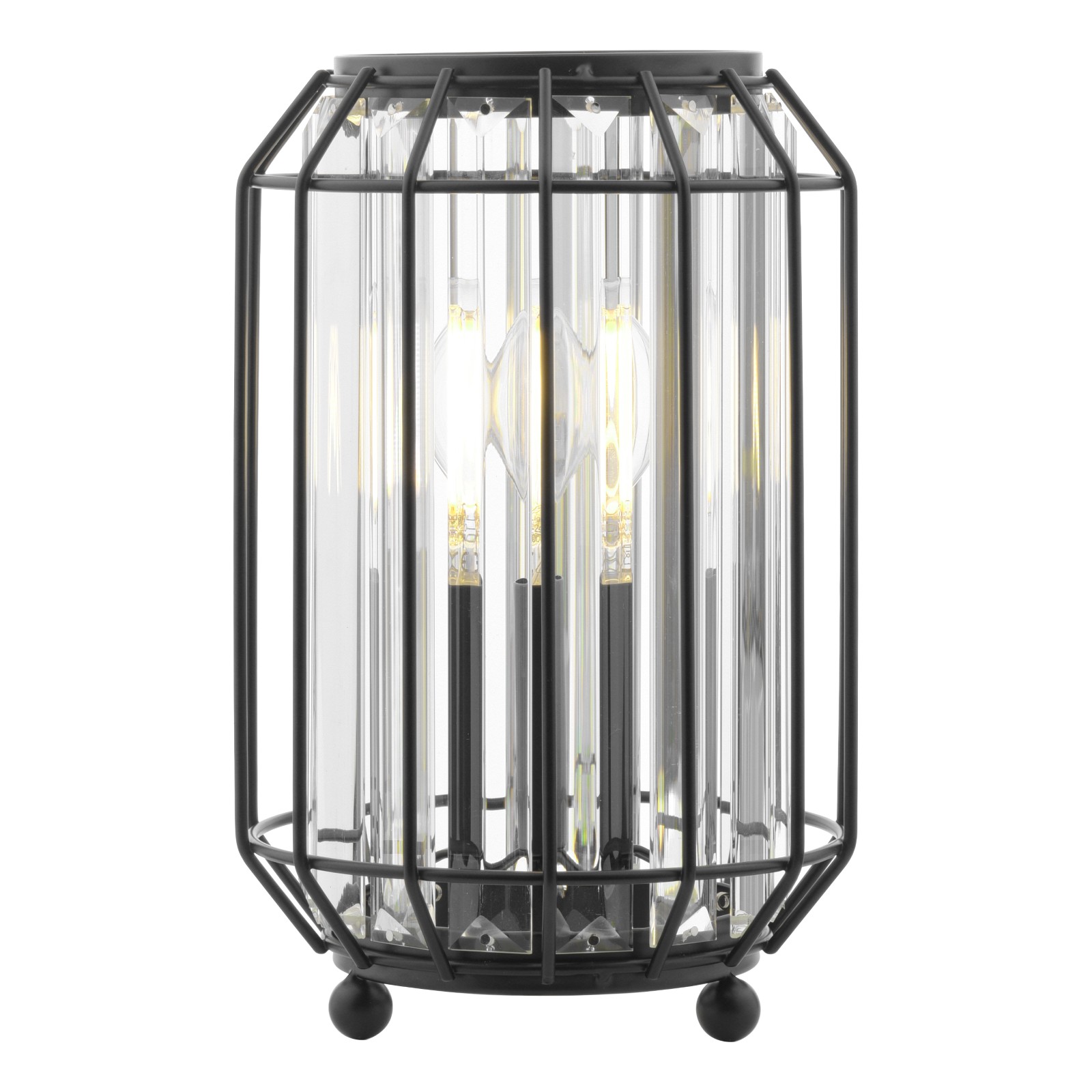 The Lighting Studio   Naeva Table Lamp Matt Black and Crystal, BrandAlley