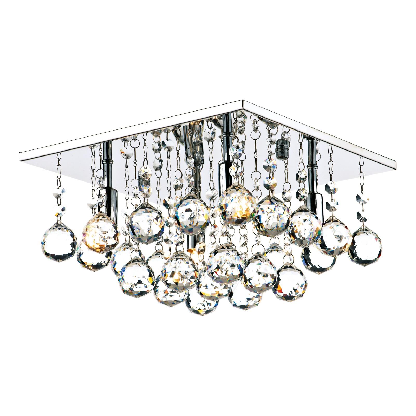 The Lighting Studio   Abacus 4 Light Flush Crystal and Polished Chrome in Size 4, BrandAlley