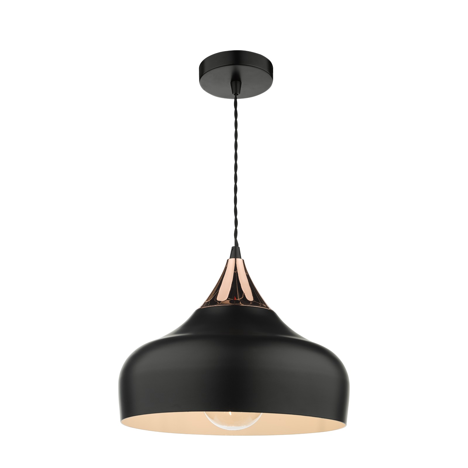 The Lighting Studio   Gaucho 1 Light Single Pendant Black And Copper in Size 1, BrandAlley