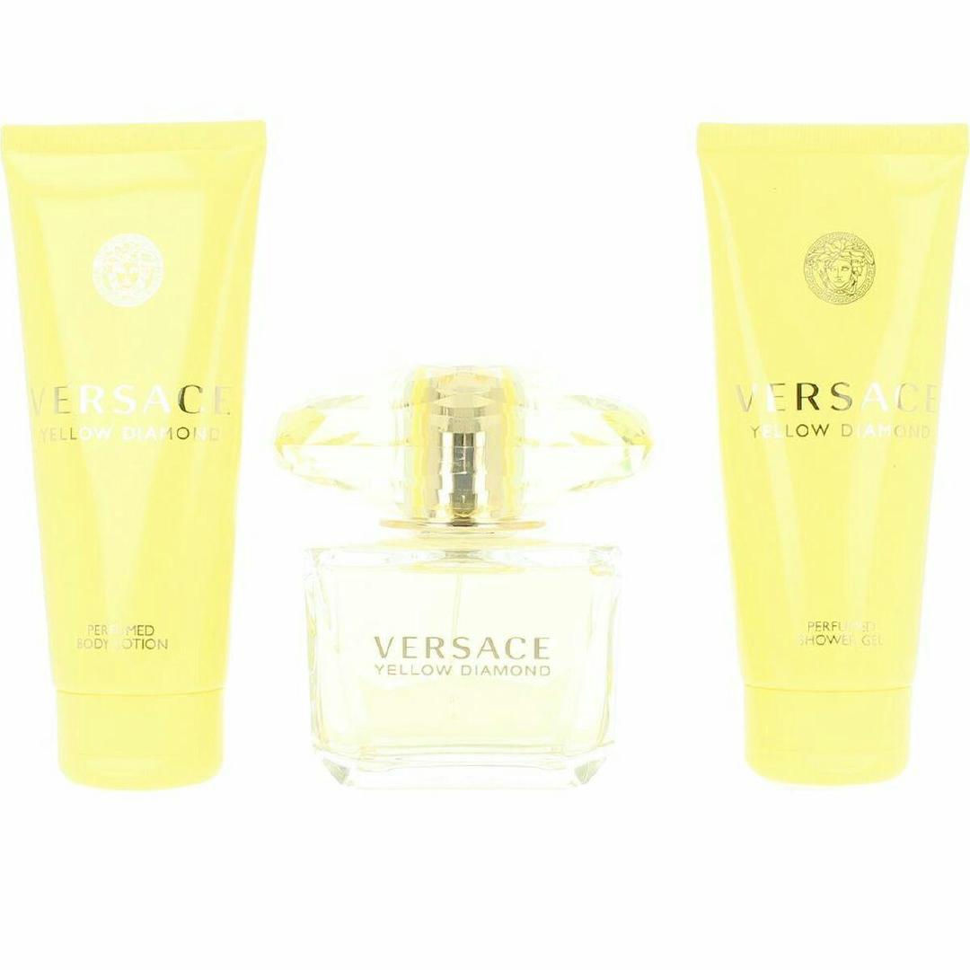 Versace   Yellow Diamond Gift Set (Eau De Toilette 90ml + Shower Gel 100ml + Body Lotion 100ml + Pouch) in Size 300ml, BrandAlley