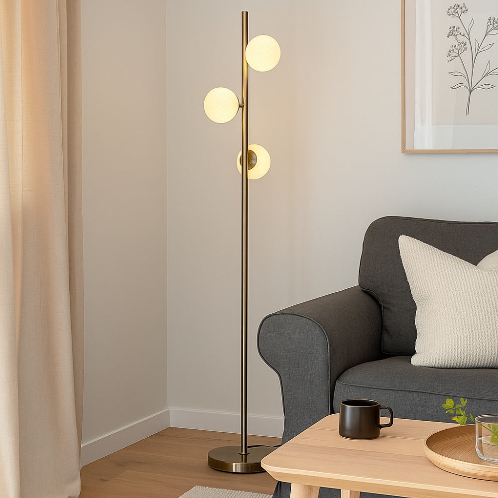 Pagazzi Lighting   Lior 3-Light Antique Brass Floor Lamp , BrandAlley