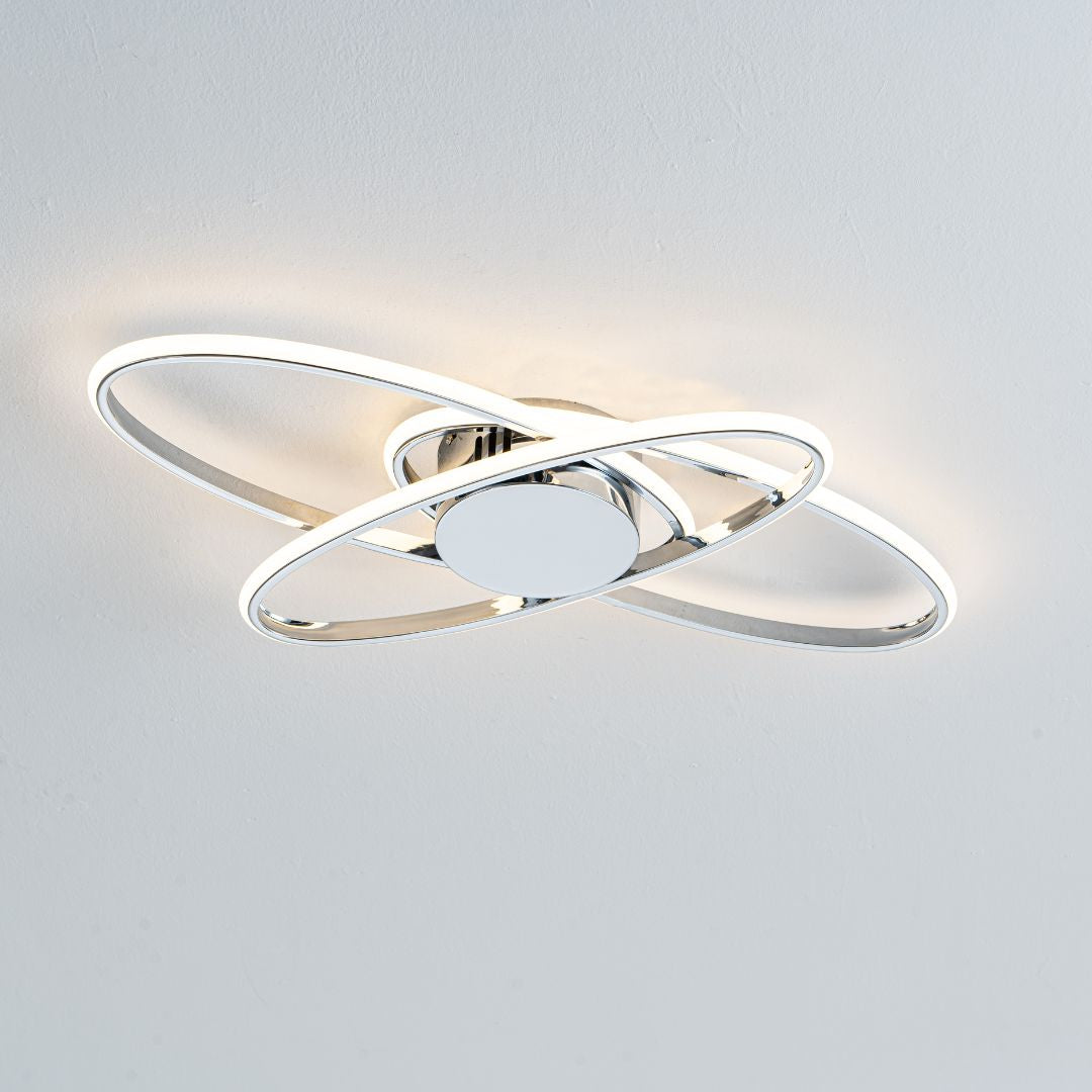 Pagazzi Lighting    Silver Astra 3 Light Chrome Led Semi Flush Ceiling Light , BrandAlley