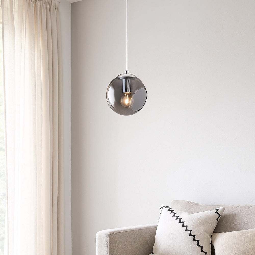 Pagazzi Lighting   Nia Chrome Smoked 1-Light Pendant , BrandAlley
